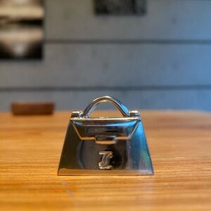 Vtg Jeanne Lottie Silver Designer Mini Handbag Charm